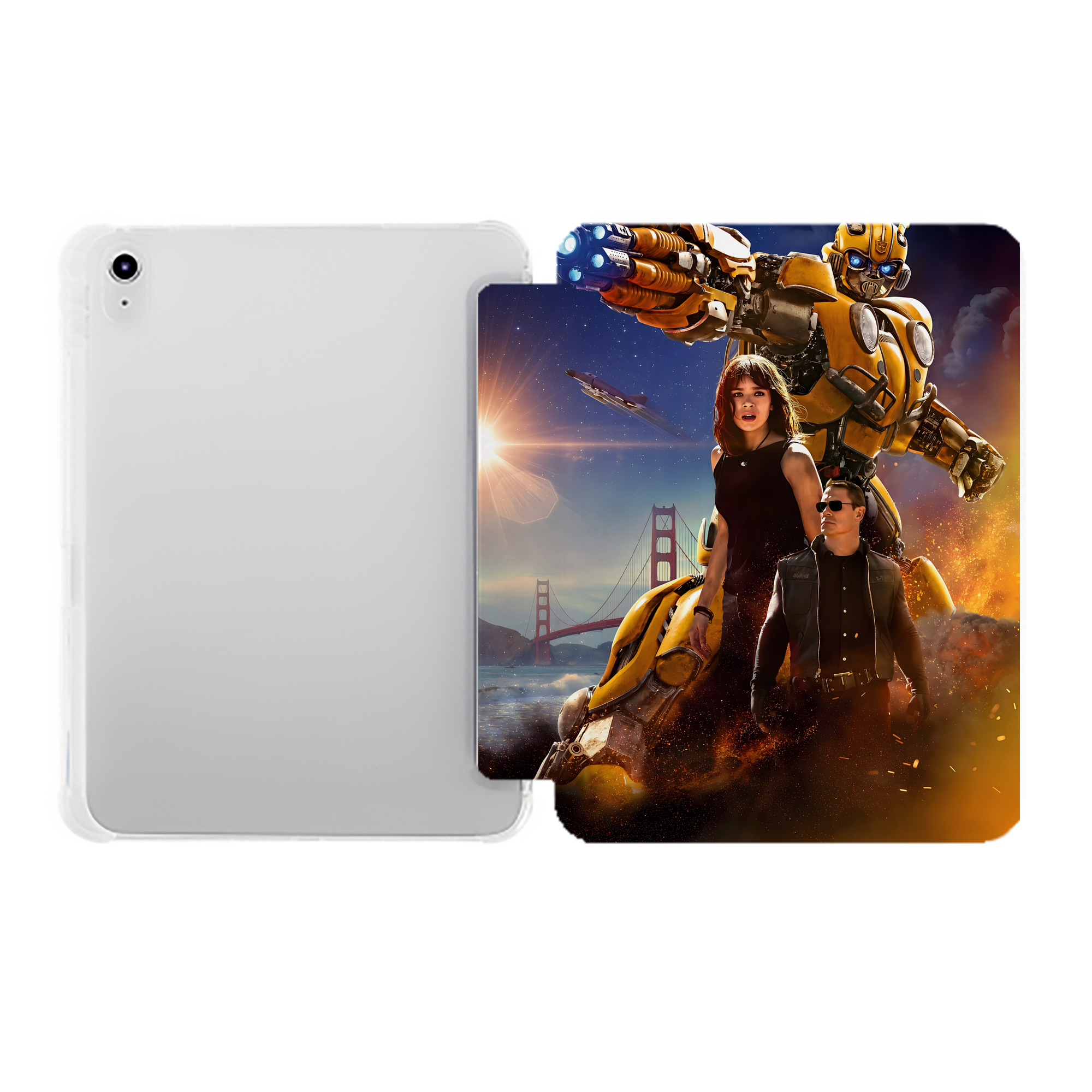 （画像用） Transformers トランスフォーマー IPad ケース ペン収納付き 三つ折りスタンド PUレザー×シリコン 対応機種9.5/10.5/10.9インチ